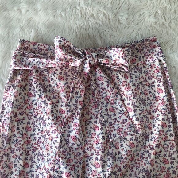 ANTONIO MELANI Floral Print‎ Pencil Skirt Tie Belt Cotton Pink Cream Size 2 NWOT - Picture 4 of 11